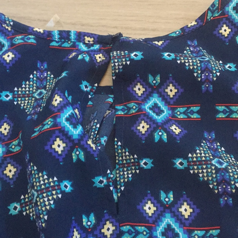 Blue Aztec Pattern Romper - Picture 4 of 4